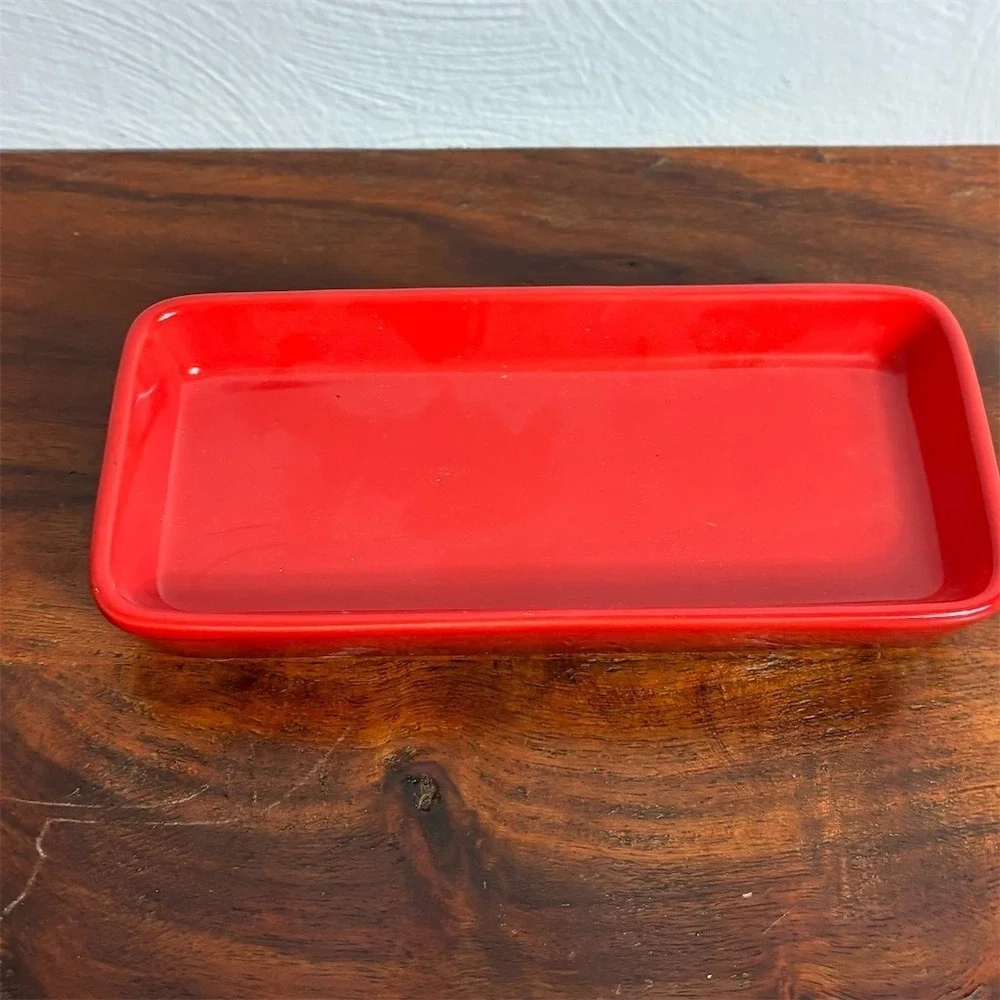 Le Creuset Butter Dish‎ Base Tray Only Replacement Part Red Rectangle 6x3